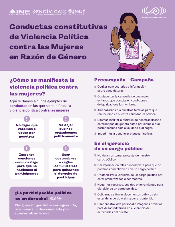 Infografía 4: Conductas constitutivas de Violencia Política contra las Mujeres en Razón de Género